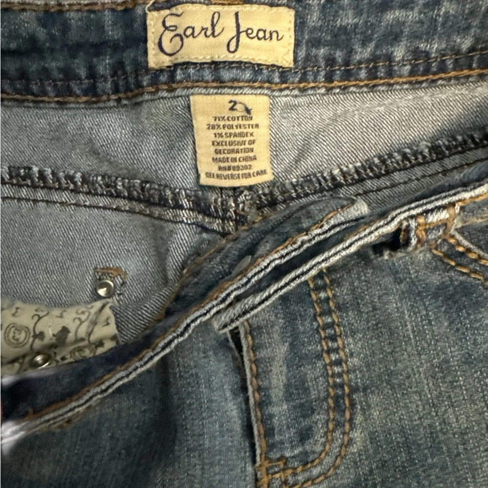 Earl Jeans Women's Classic Blue Boot‎ Cut Jeans Embroidered Embellished Size 2